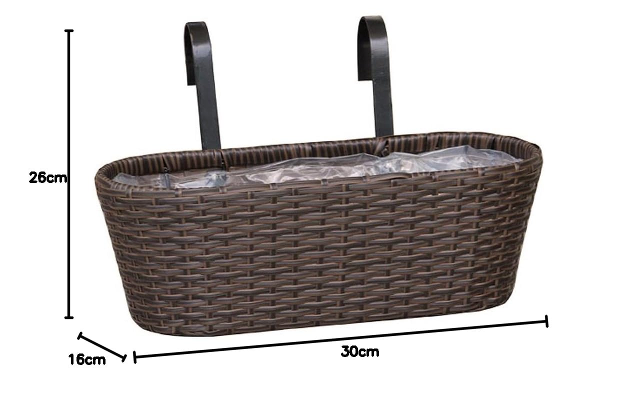 Dehner Premium Lovely Blumenkasten mit Halterung braun 30 cm