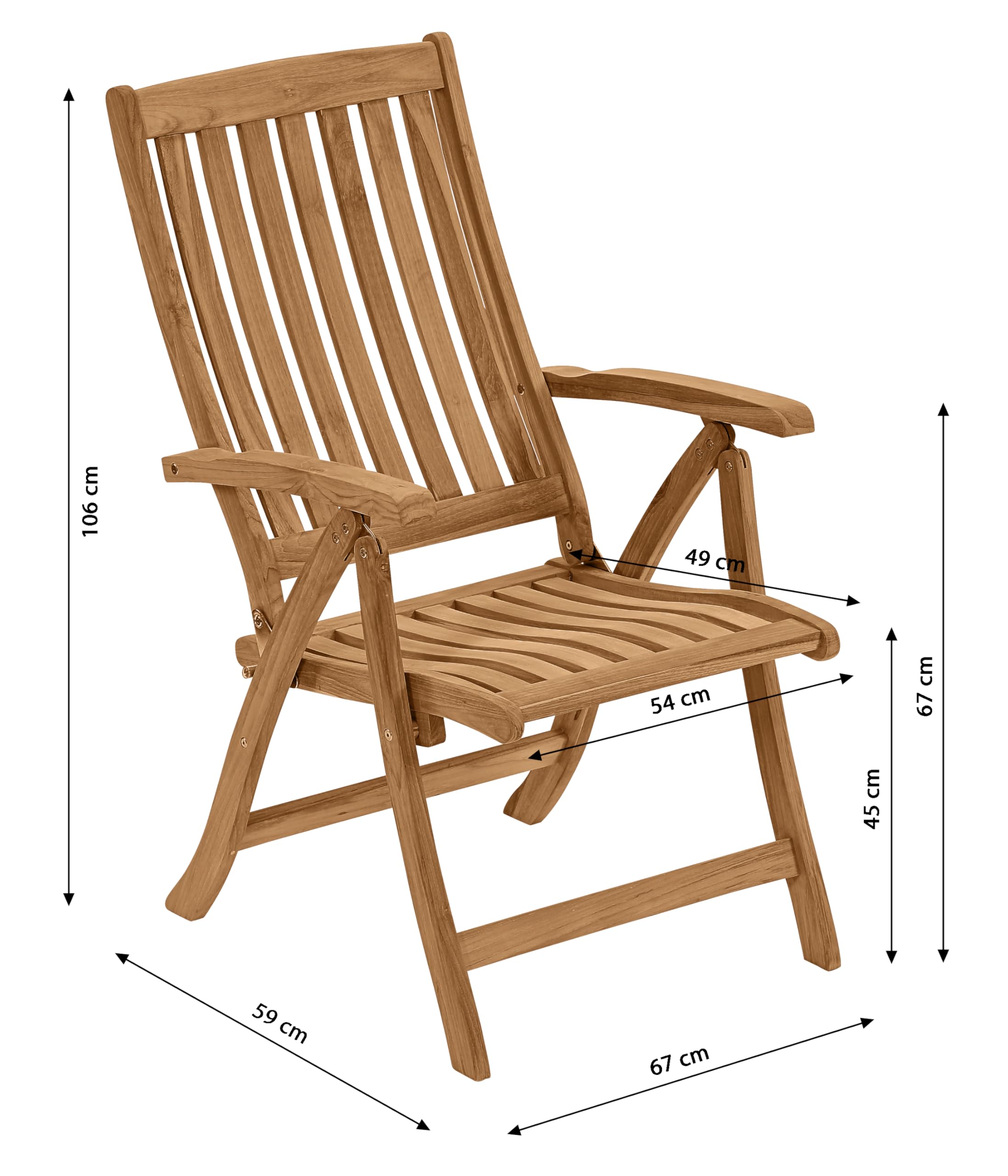 Dehner Havanna Klappsessel Teakholz natur 103 cm