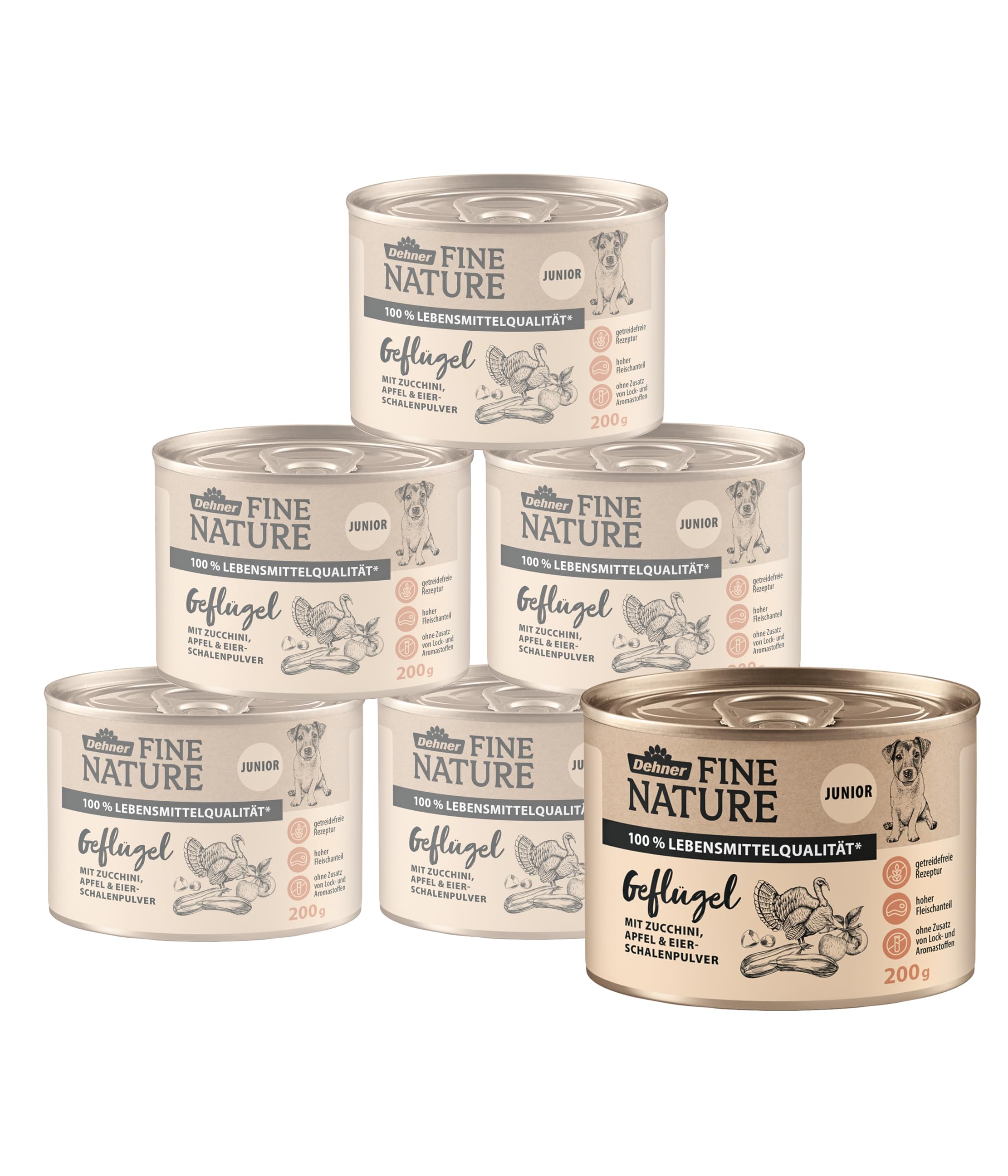 Dehner Fine Nature Nassfutter Geflügel 6x800g Hund