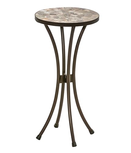 Dehner Blumenhocker Grazia 60cm Mosaik braun grau Eisen