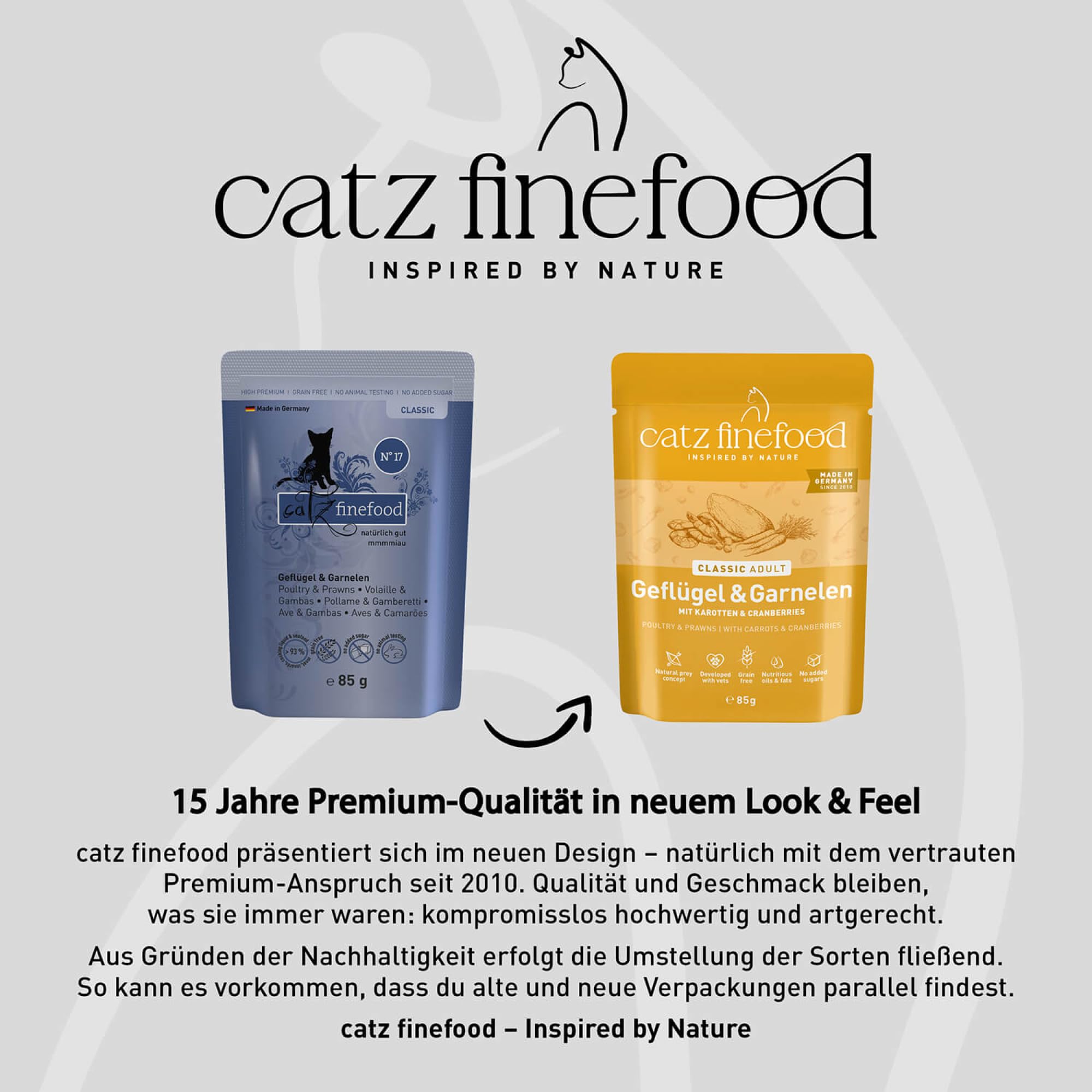 catz finefood N° 17 Geflügel Garnele Nassfutter 16x85g getreidefrei