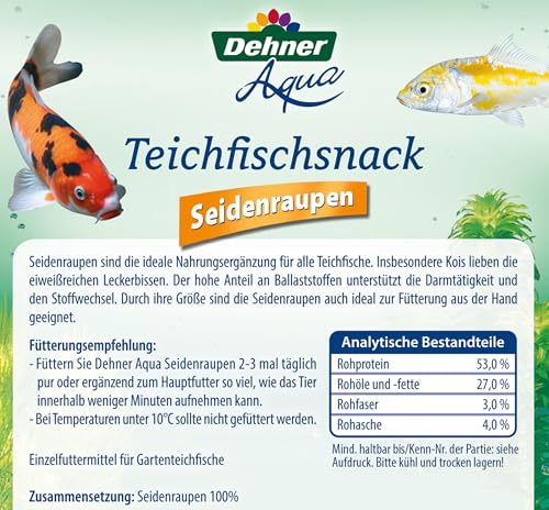 Dehner Aqua Teichfischsnack Seidenraupen Fischfutter 300g proteinreich