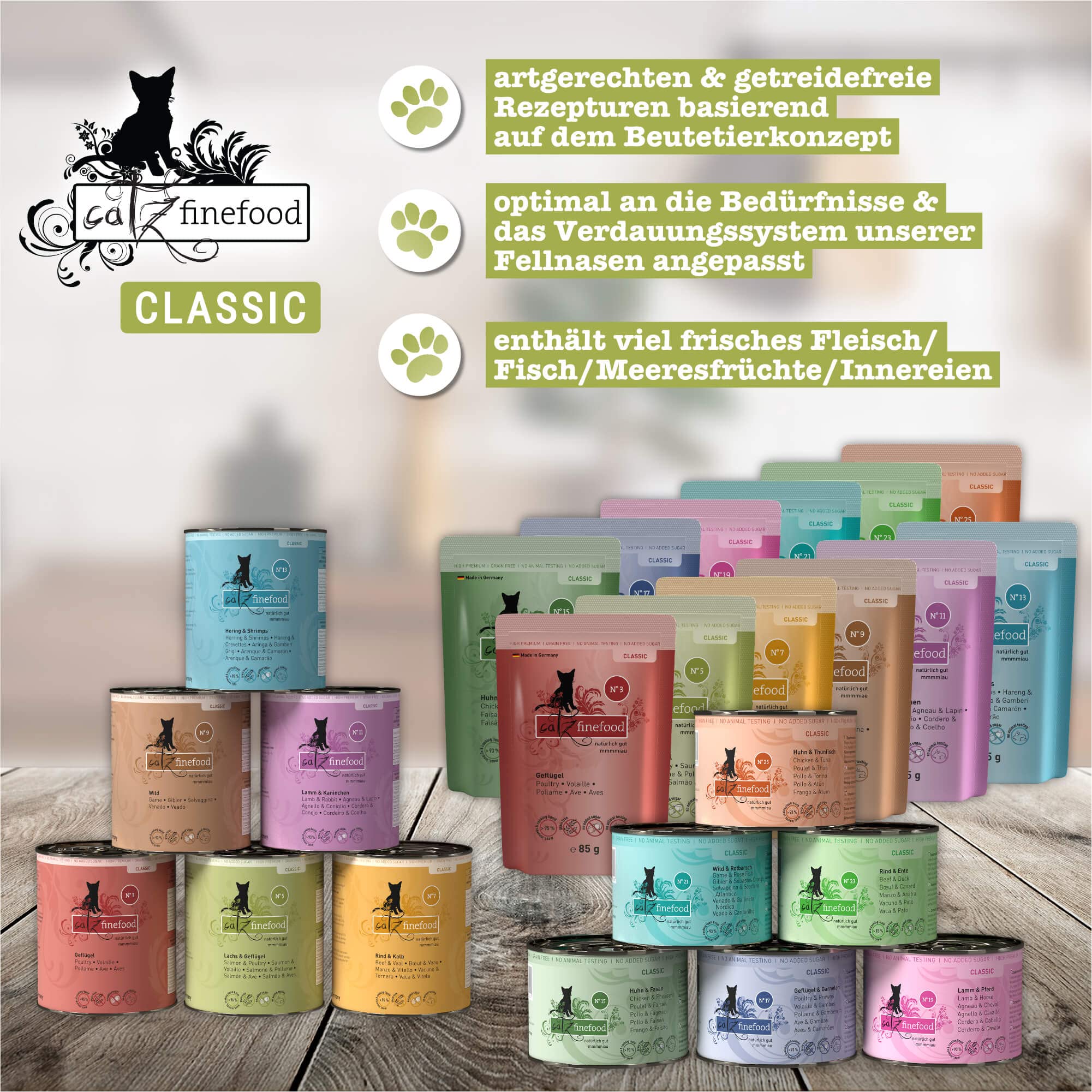 catz finefood N° 5 Lachs Geflügel Nassfutter 8 x 85 g