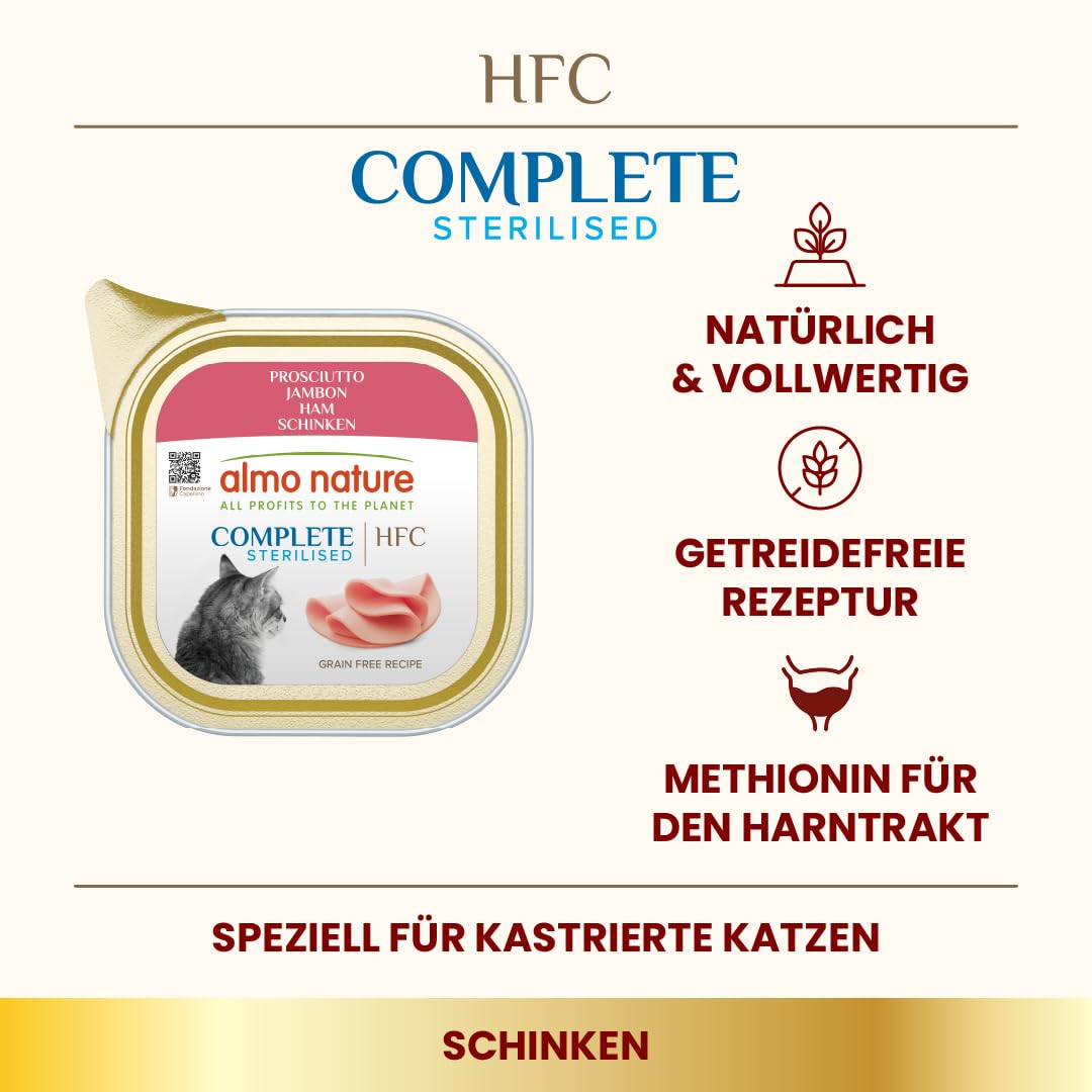 Almo Nature HFC Complete Sterilised Nassfutter Schinken 17x85g