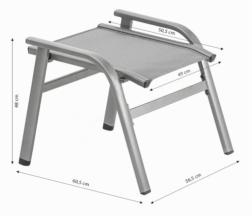 Dehner Chicago Stapelhocker Hocker grau 56,8x60,5x48 cm