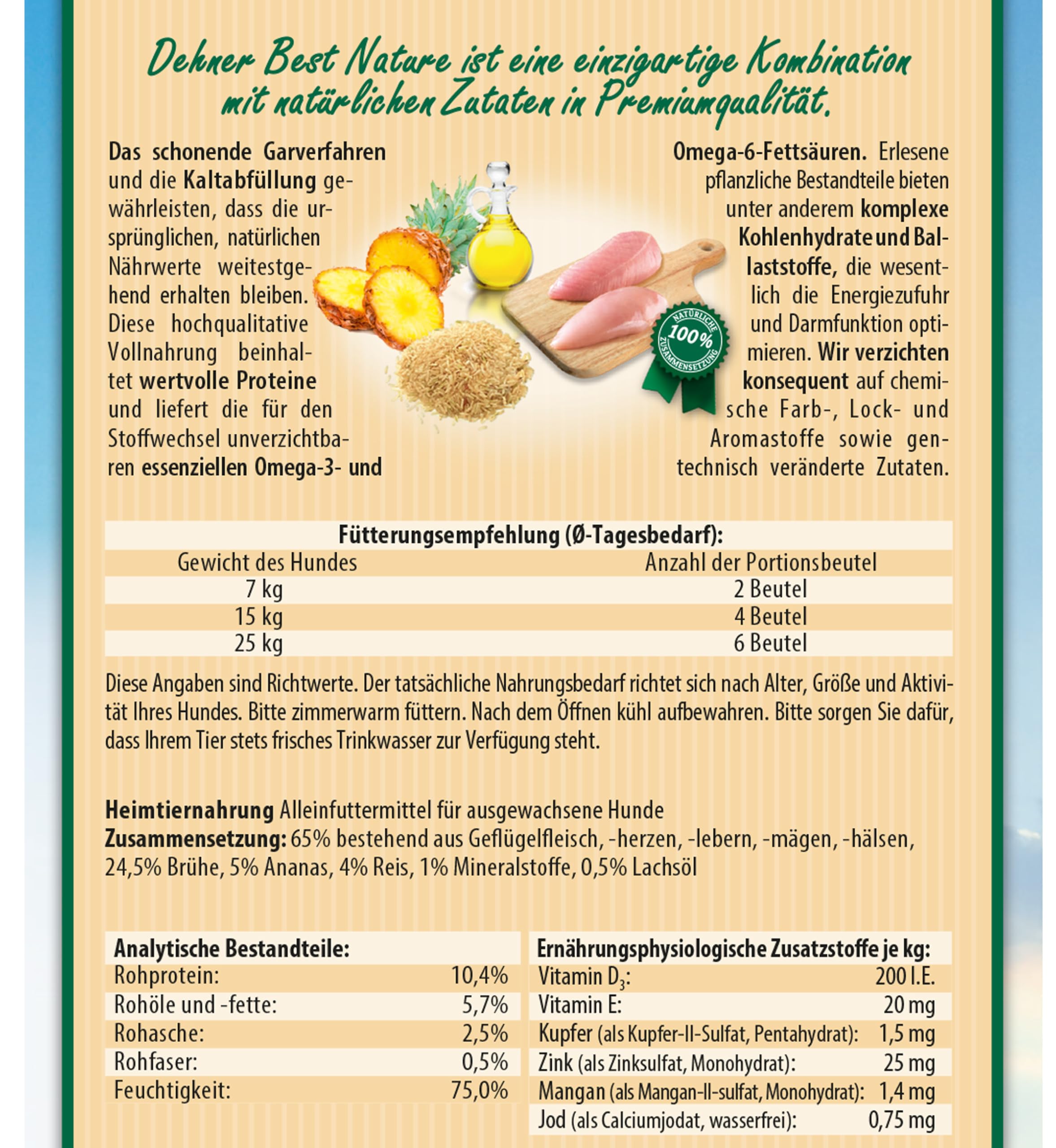 Dehner Best Nature Geflügel Reis Hundefutter nass 12x150 g