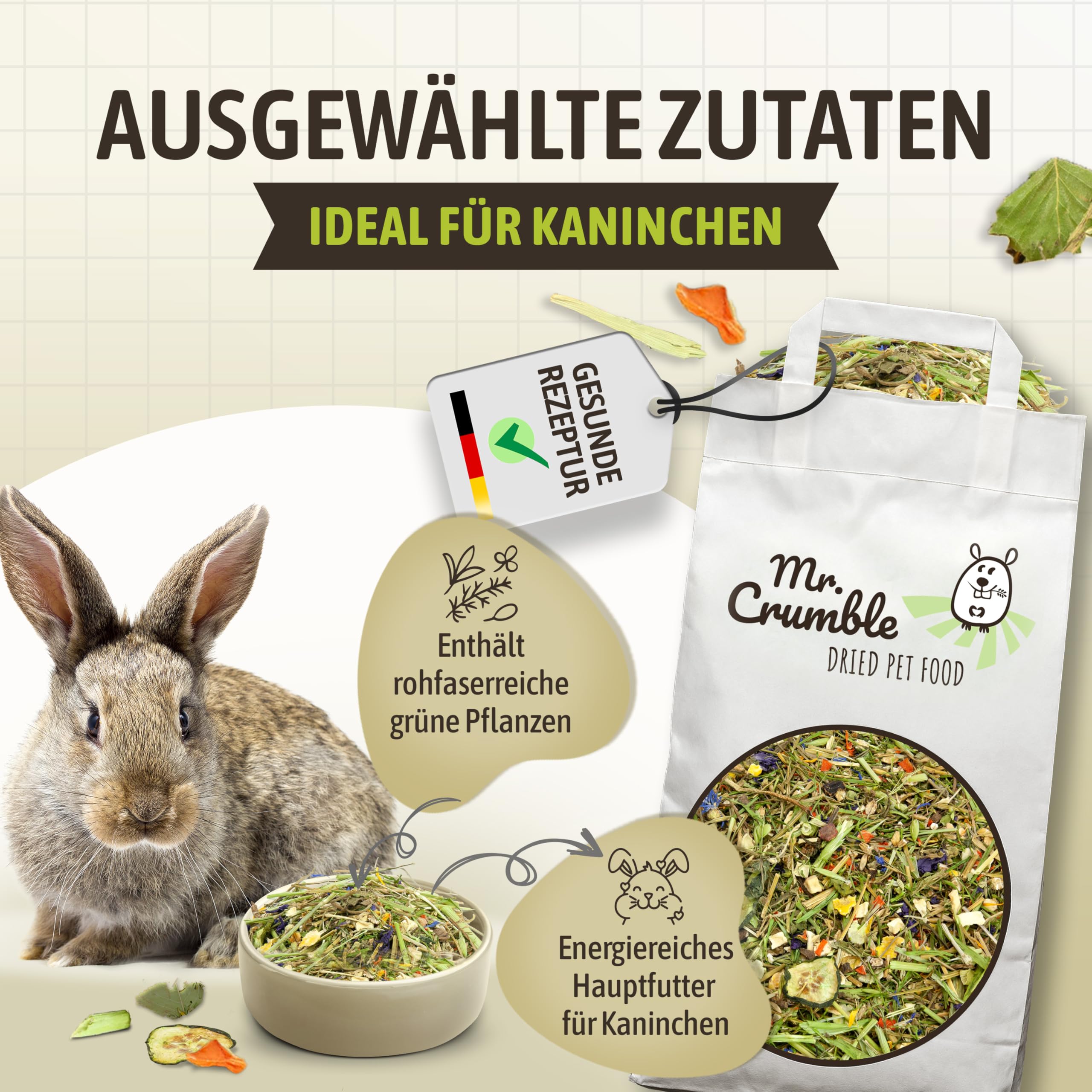 Mr. Crumble Knuspersalat Strukturfutter 1kg Kaninchen