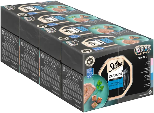 Sheba Classics Pastete Nassfutter Fisch 48x85g MSC
