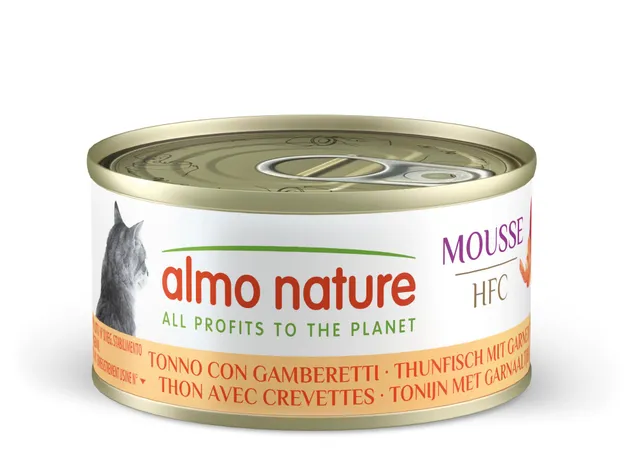 Almo Nature HFC Mousse Nassfutter Thunfisch Garnelen 24x70g