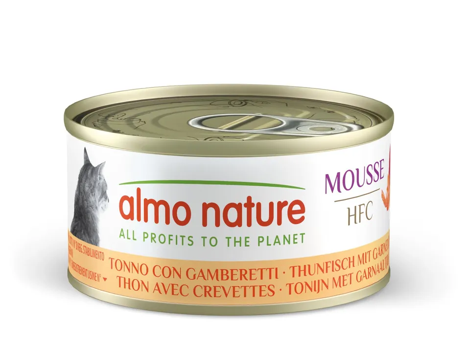 Almo Nature HFC Mousse Nassfutter Thunfisch Garnelen 24x70g