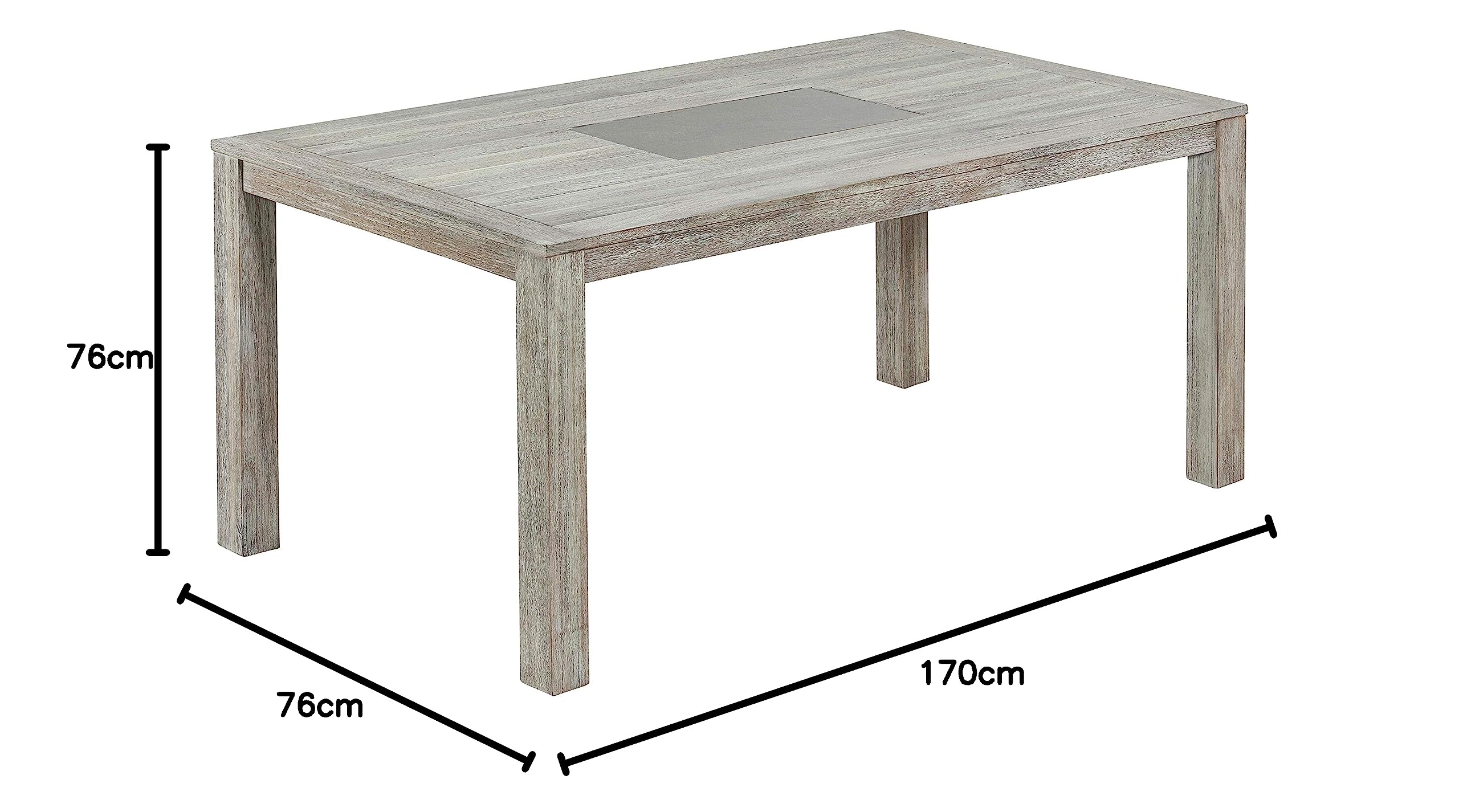 Dehner Stockholm Gartentisch Akazie grau 170cm