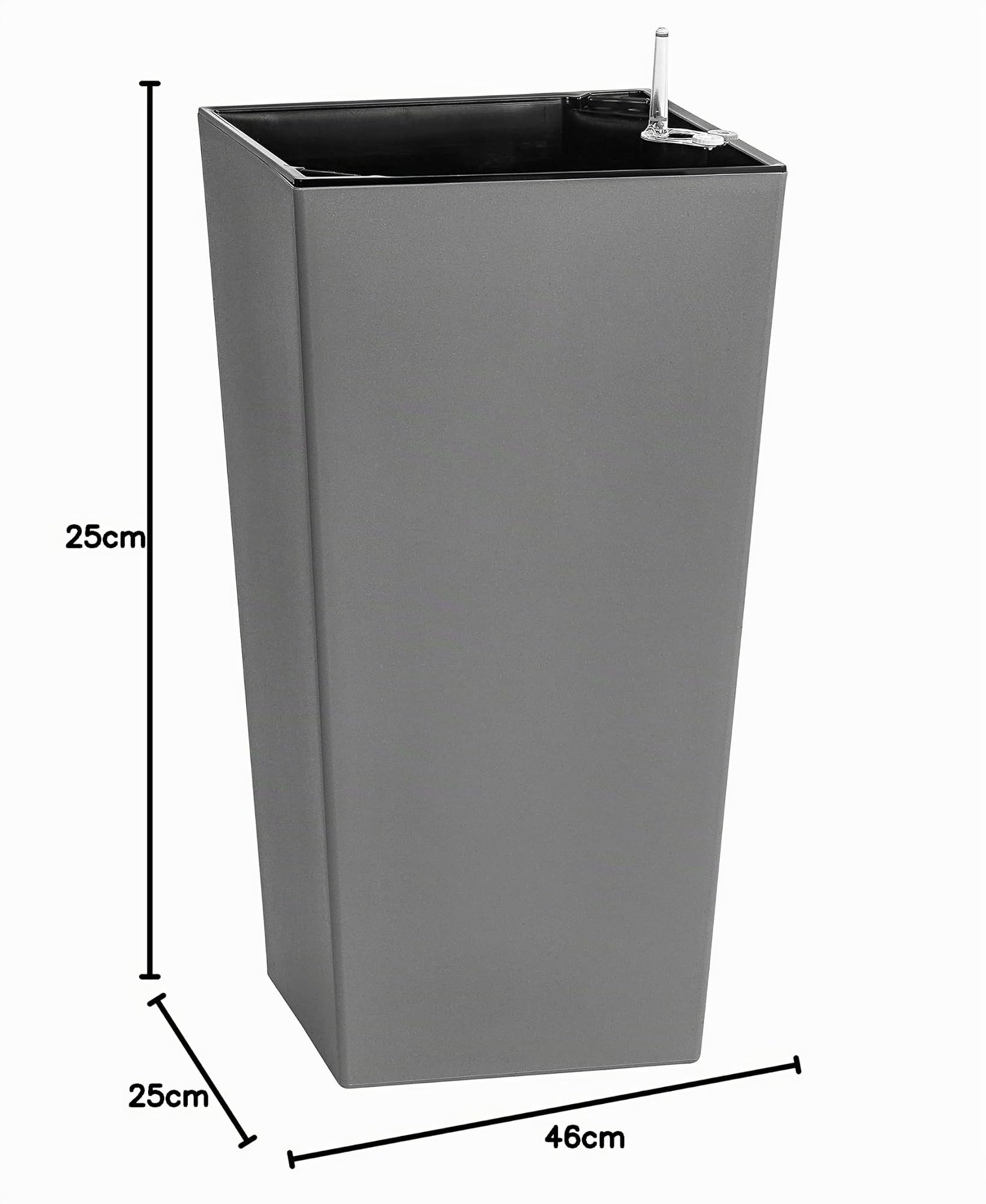 Dehner Elise Pflanztopf mit Selbstbewässerung grau-matt 46 cm