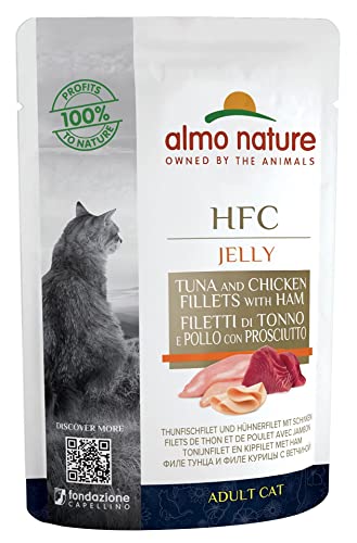 Almo Nature HFC Jelly Multipack Nassfutter Huhn Thunfisch 6x55g glutenfrei