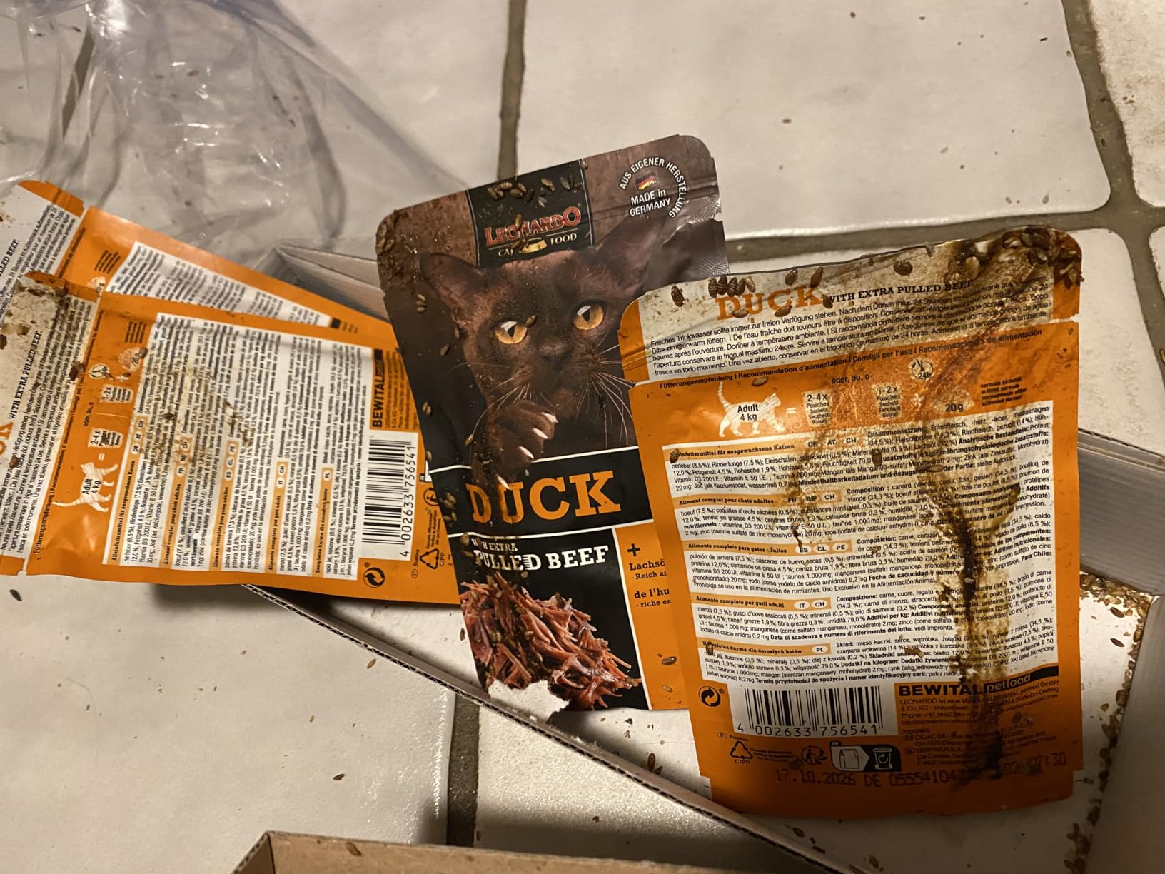 Leonardo Duck Pulled Beef Nassfutter Ente 16x70g getreidefrei