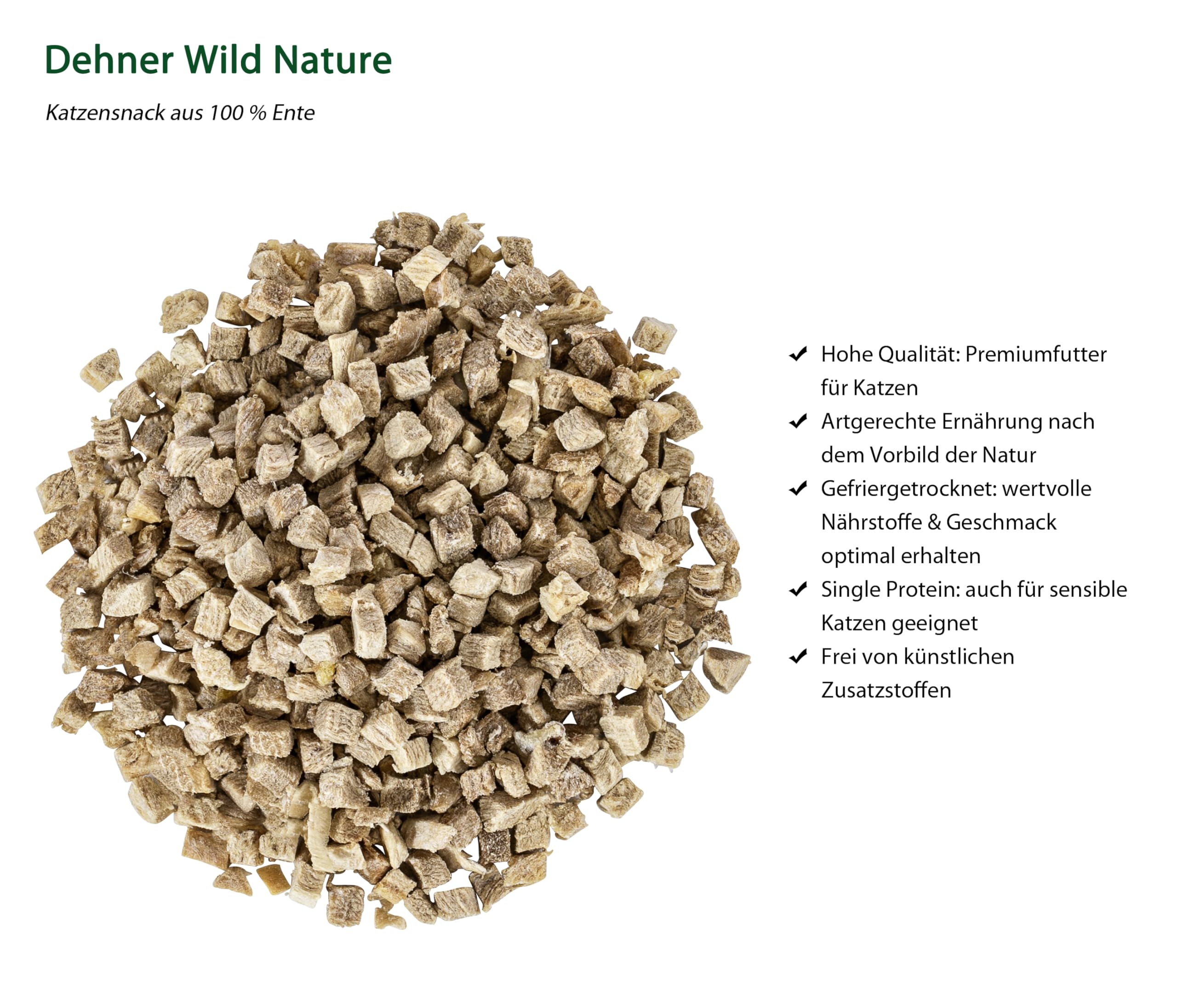 Dehner Wild Nature Ente Katzensnack 6x20g gefriergetrocknet