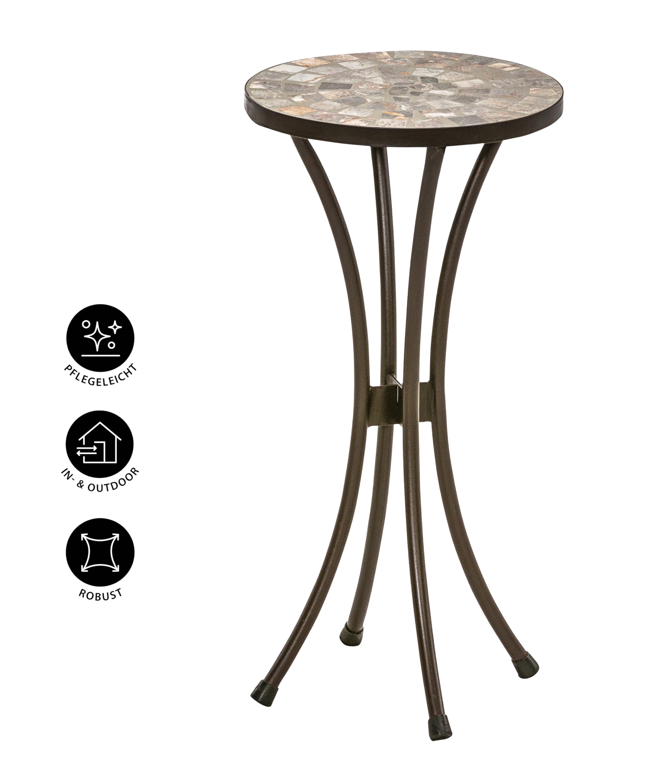 Dehner Blumenhocker Grazia 60cm Mosaik braun grau Eisen