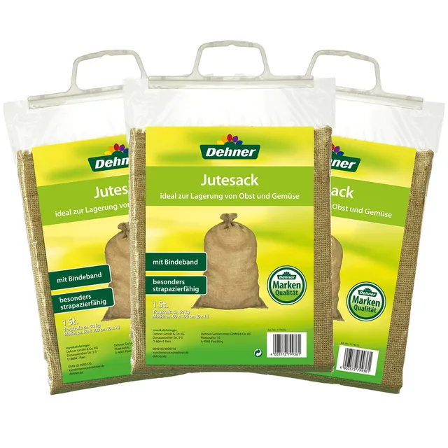Dehner Jutesack mit Bindeband 100x60 cm 3 Stück