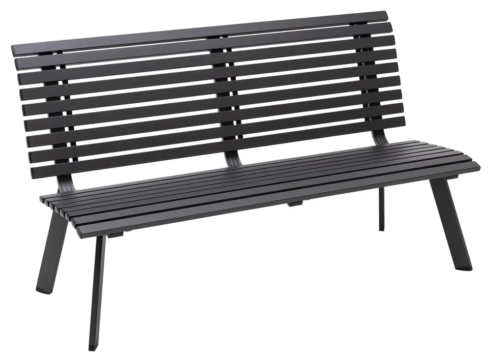 Dehner London Gartenbank 2-Sitzer Alu grau 150 cm