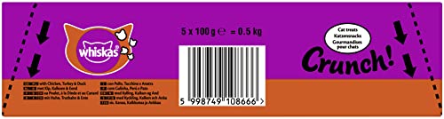 Whiskas Crunch Snack Huhn Truthahn Ente 5x100g