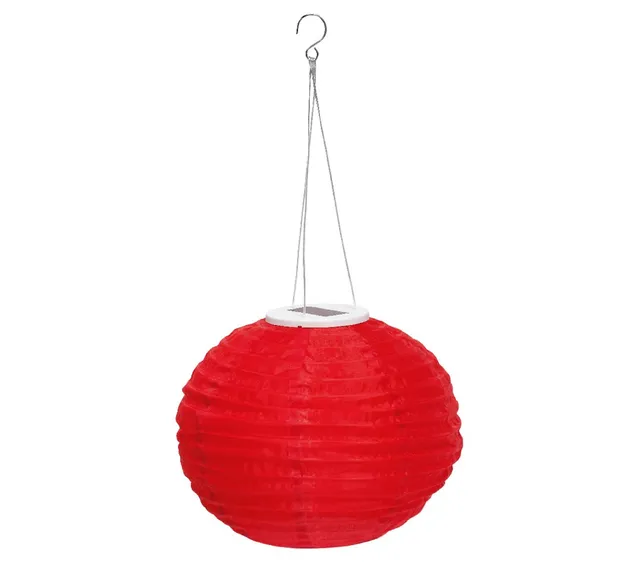 Dehner Solar Lampion Solarleuchte rot 28 cm spritzwassergeschützt