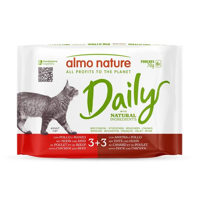 Almo Nature Daily Nassfutter Huhn Rind 6x70g Sauce