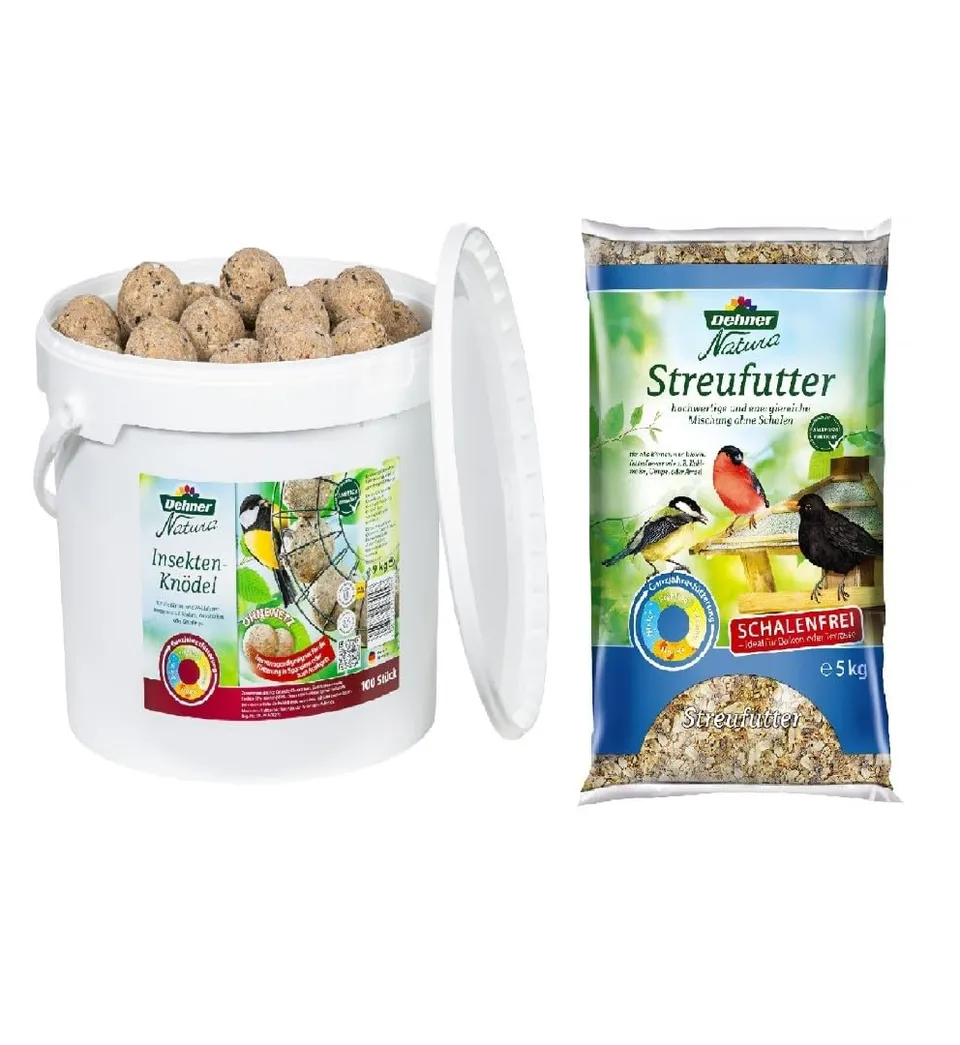 Dehner Natura Wildvogelfutter Set Knödel+Streufutter