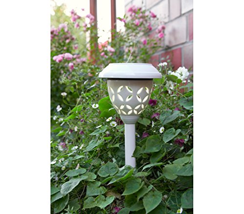 Dehner Lovely Kera Solarleuchte Keramik weiß 45 cm