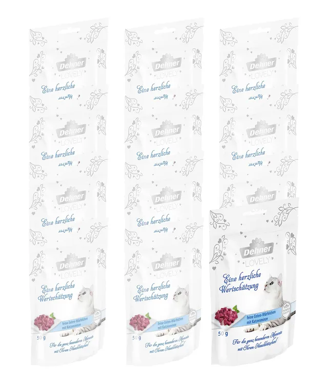 Dehner Premium Lovely Ente Katzensnack 12x50g getreidefrei