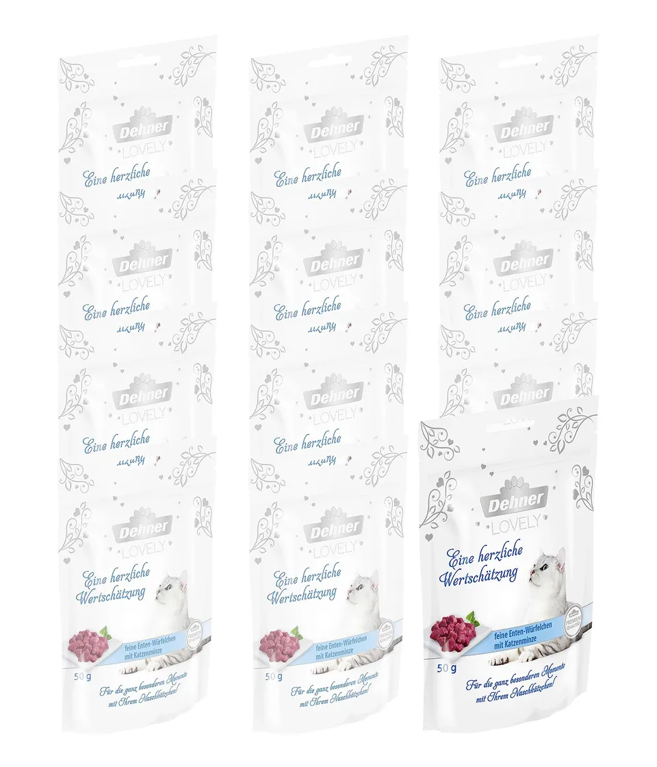 Dehner Premium Lovely Ente Katzensnack 12x50g getreidefrei