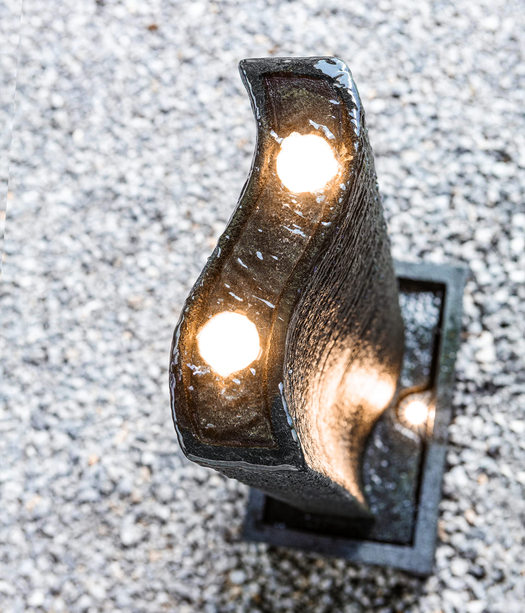Dehner Muro Gartenbrunnen mit LED dunkelgrau 80cm