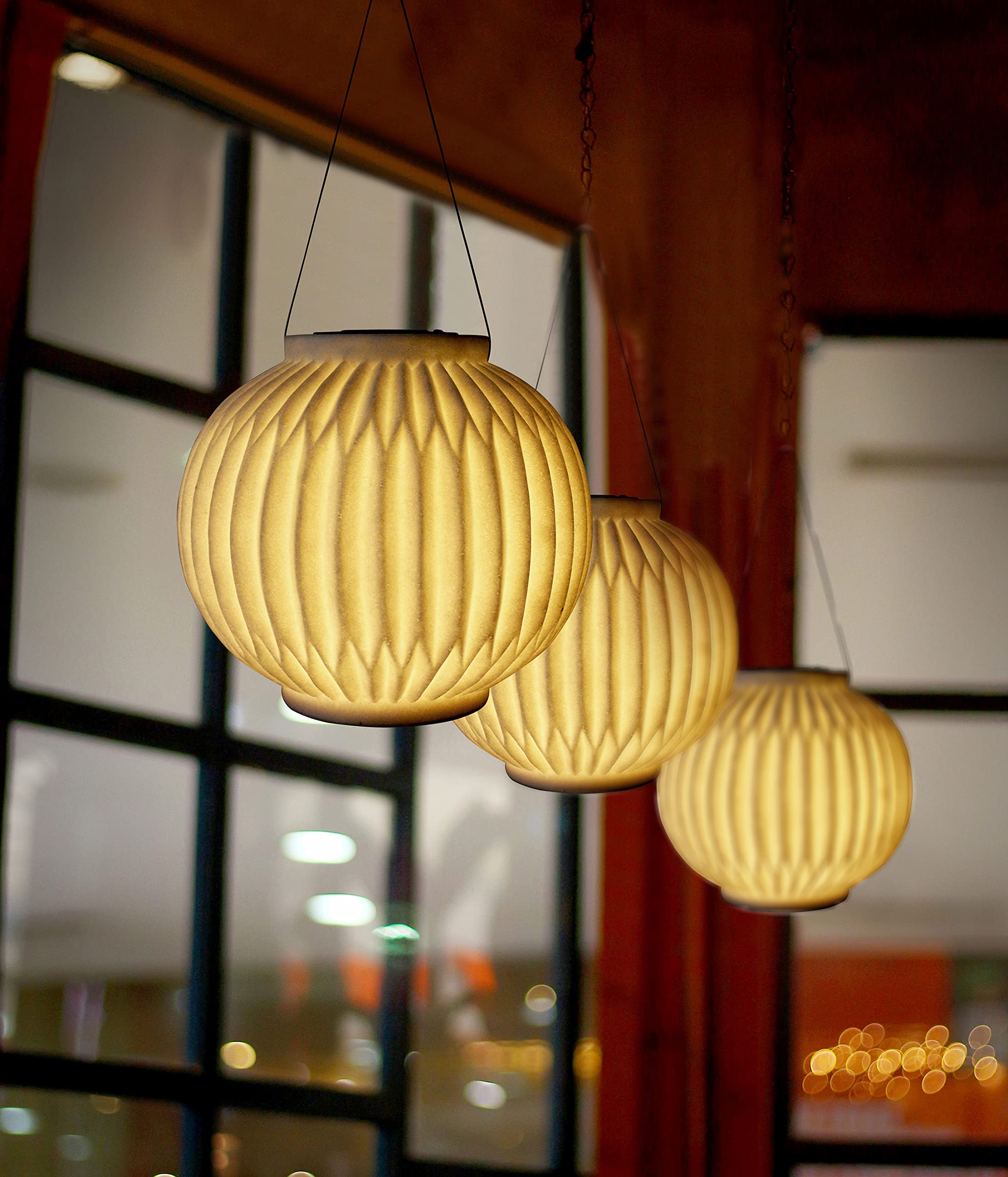 Dehner Belle Solar-Laterne beige Ø25 warmweiß