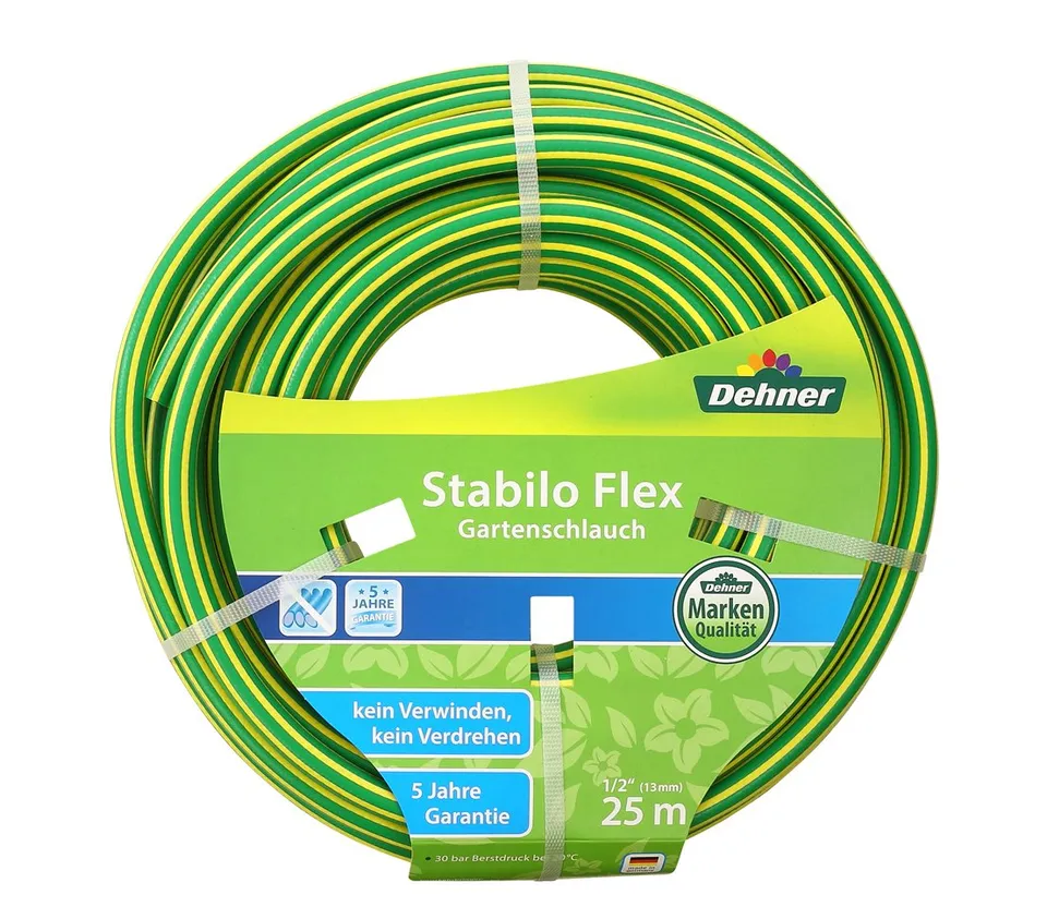 Dehner Stabiloflex Gartenschlauch 25m 1/2 Zoll dauerflexibel