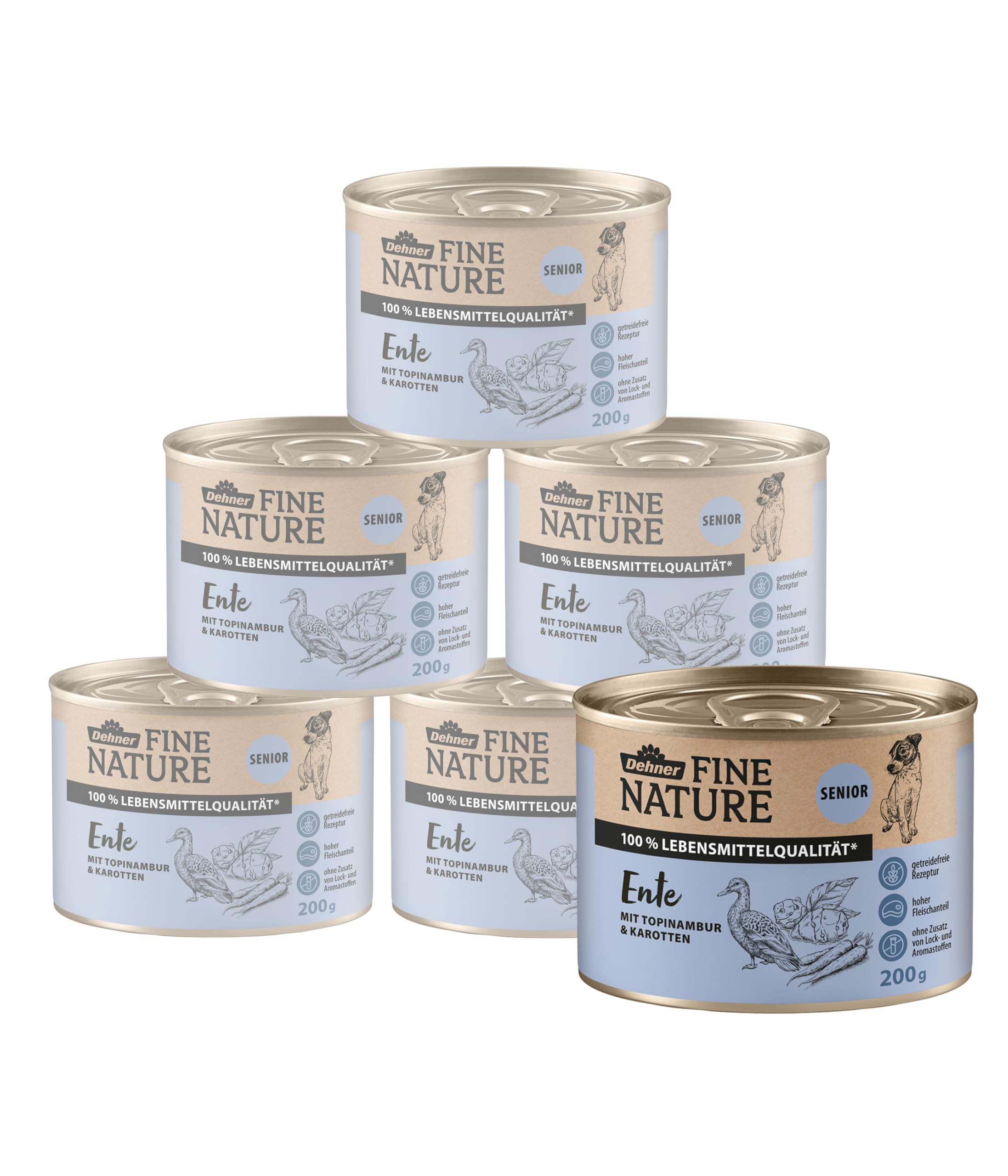 Dehner Fine Nature Senior Hundefutter Ente 6x800g getreidefrei