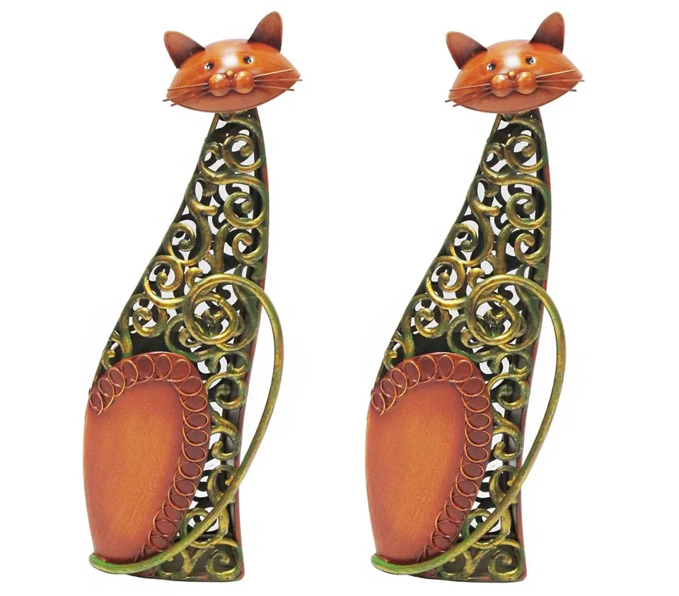 Dehner Premium Lovely Dekofigur Katze Camillo Metall 2 Stück