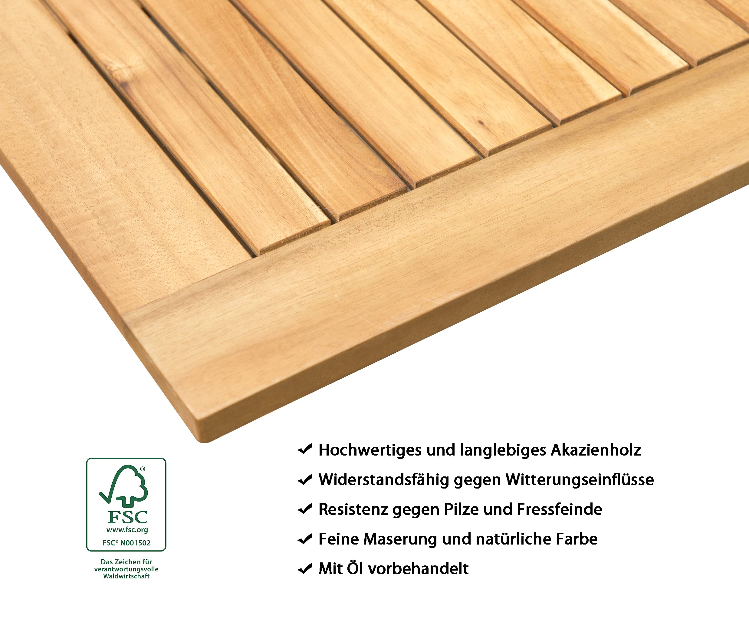 Dehner Tablett-Tisch Macao Beistelltisch 90x50x38 cm Akazie