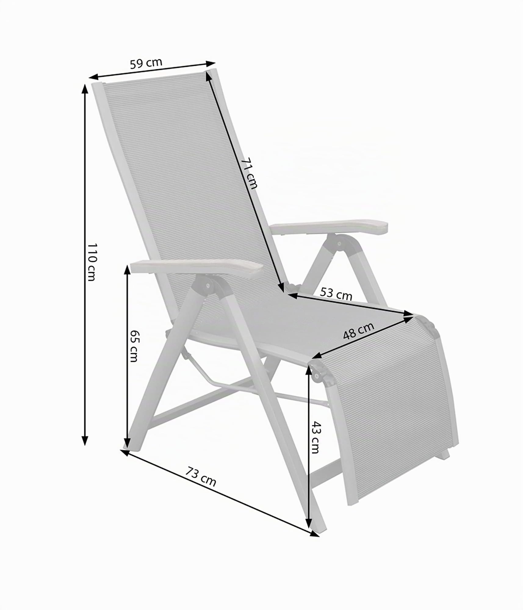Dehner Colmar Relaxsessel klappbar 110x59x73 Teak anthrazit