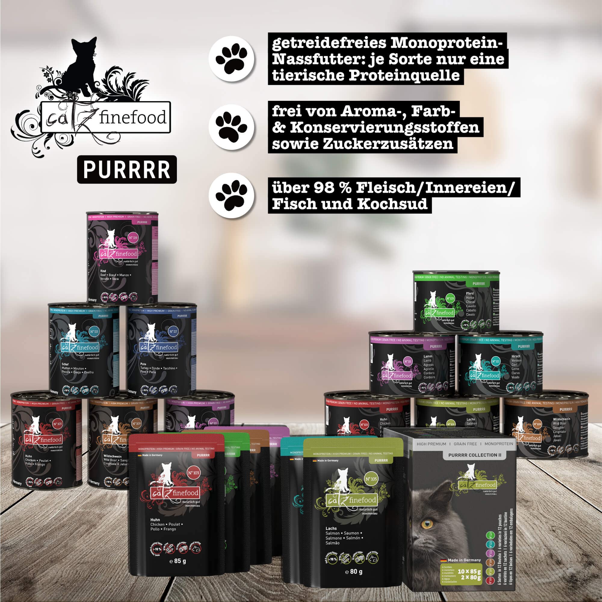catz finefood Purrrr N103 Nassfutter Huhn 16x85g Monoprotein