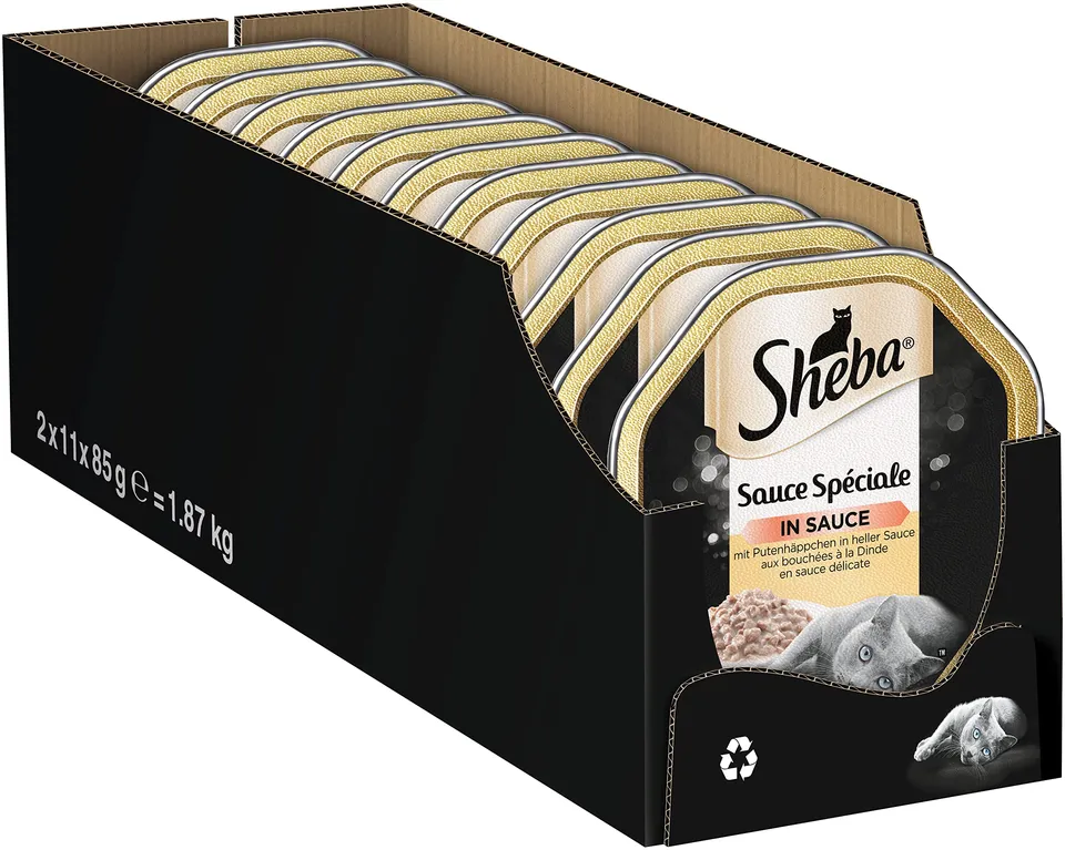 Sheba Sauce Spéciale Pute Nassfutter 22x85g helle Sauce