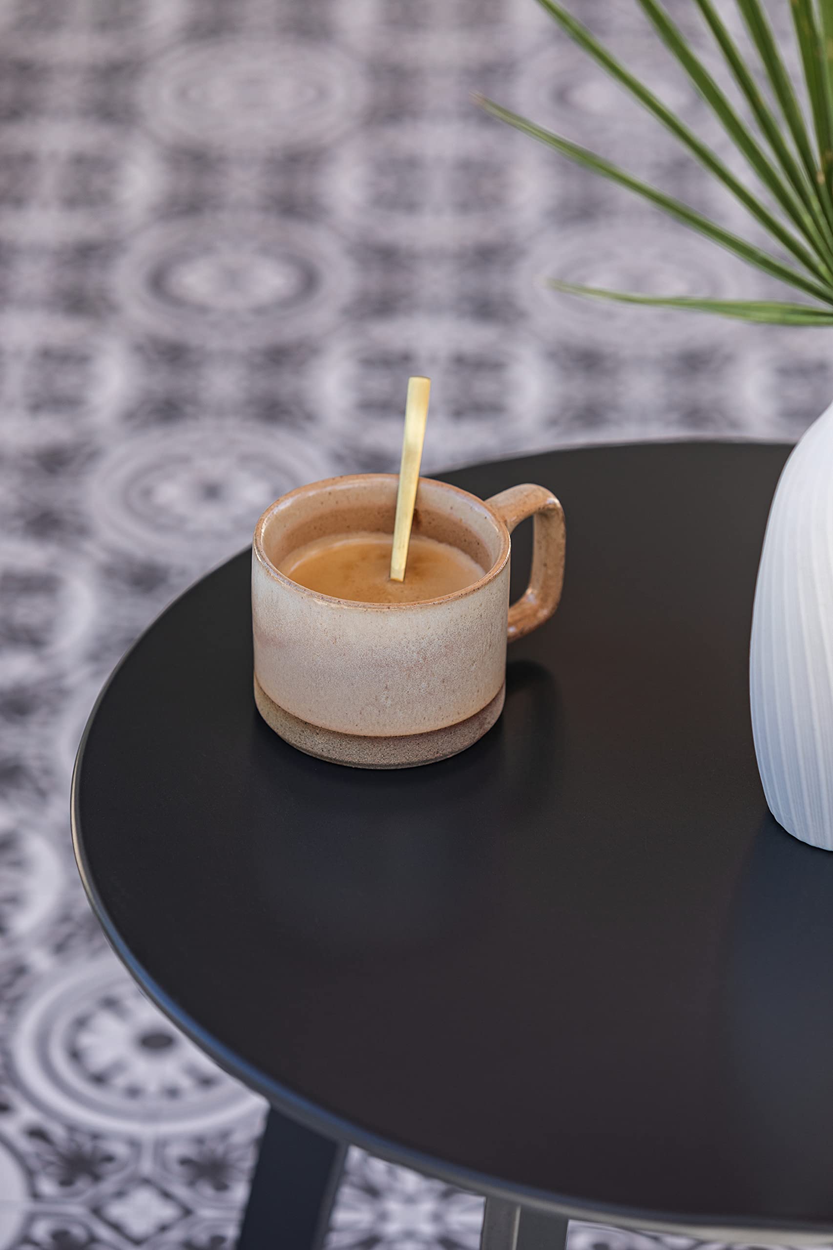 Dehner Lian Kaffeetisch Beistelltisch grau 50 cm Stahl