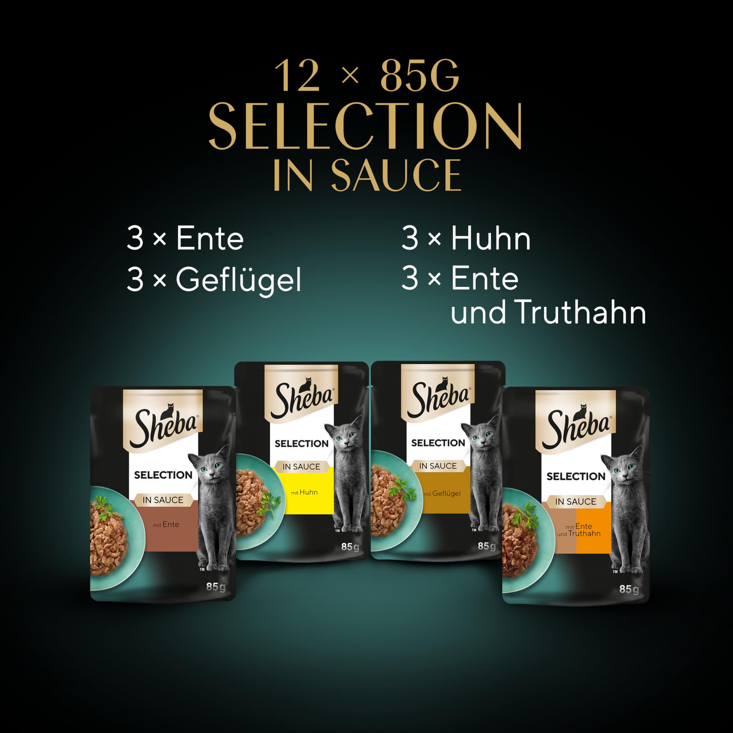 Sheba Selection Sauce Nassfutter Geflügel 48x85g Portionsbeutel