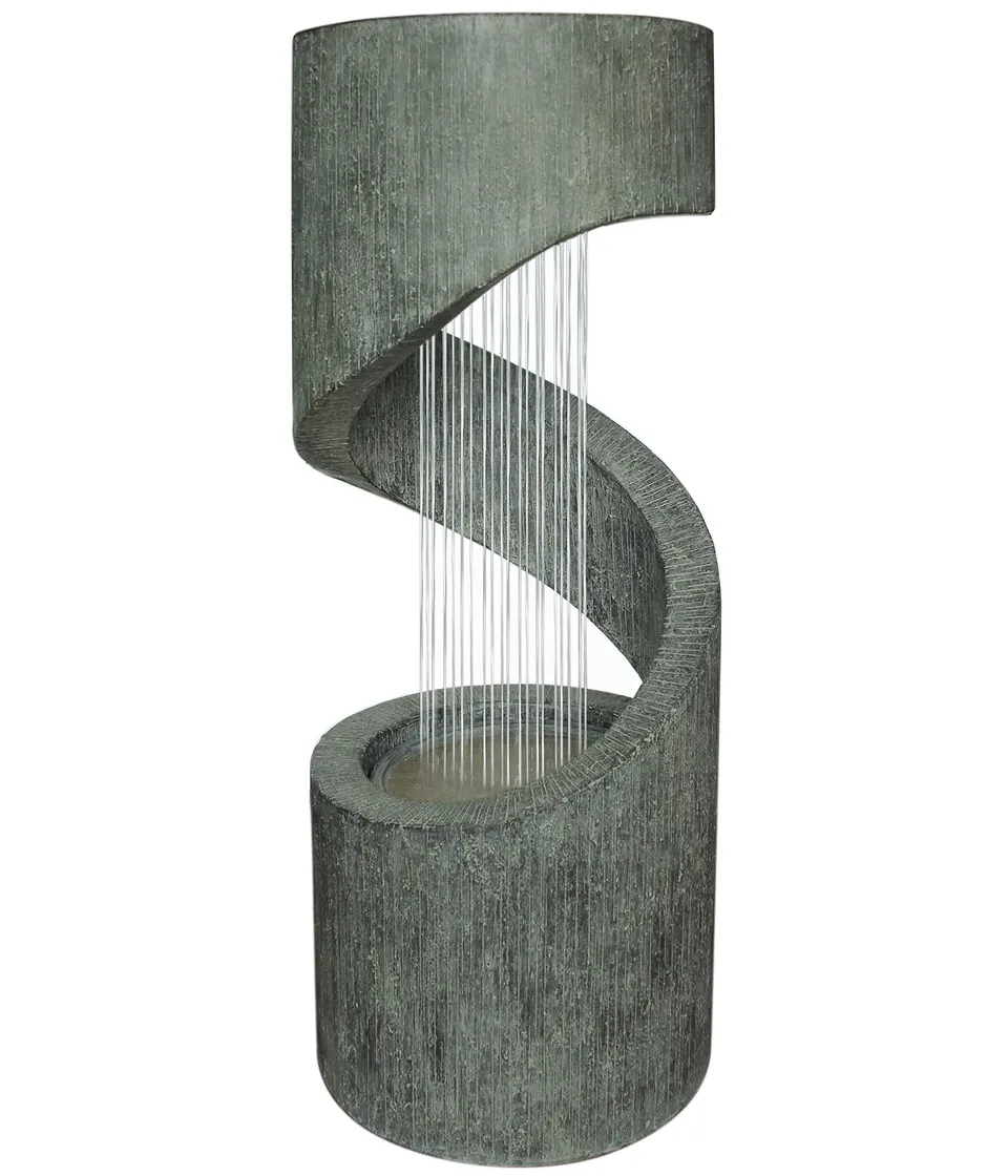 Dehner Mali Gartenbrunnen Polyresin 79,5 cm grau mit LED