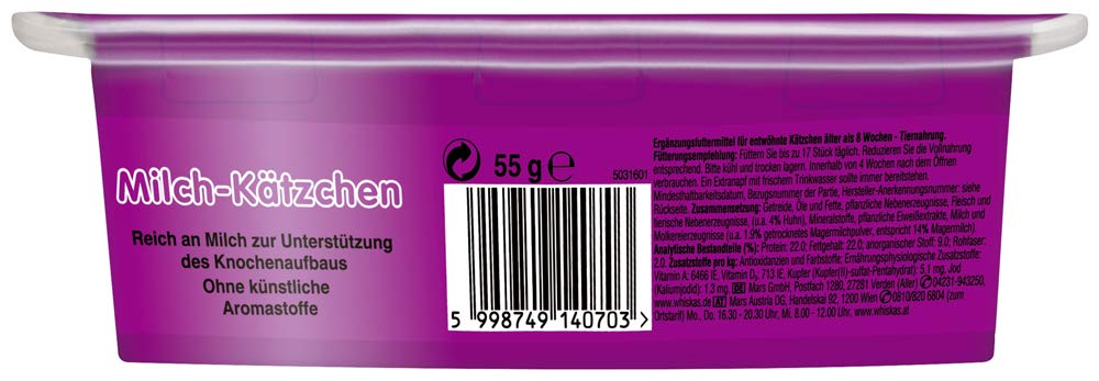 Whiskas Milch-Kätzchen Snack Junior 8x55g cremig-knusprig