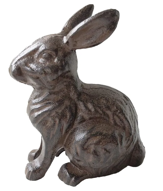 Dehner Premium Lovely Hase Dekofigur Gusseisen braun