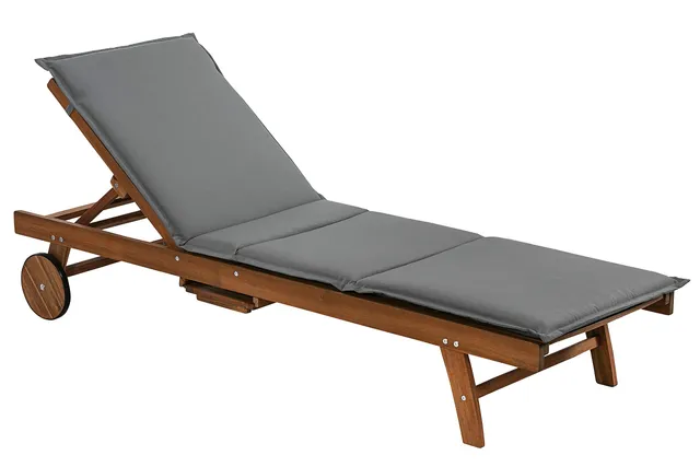 Dehner Ravenna Rollliege Akazienholz braun-grau verstellbar