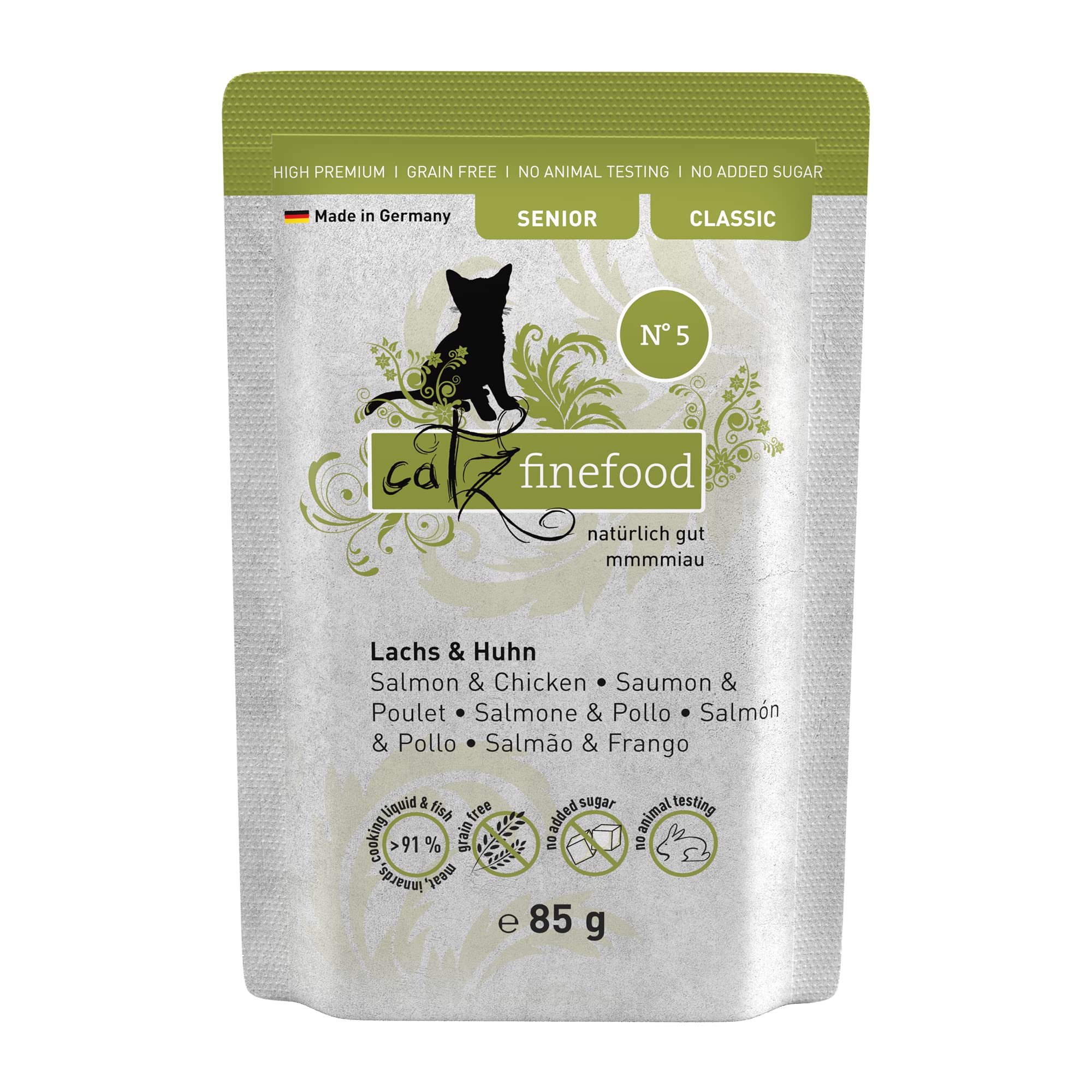 catz finefood Classic Senior Katzennassfutter Huhn 16x85g getreidefrei