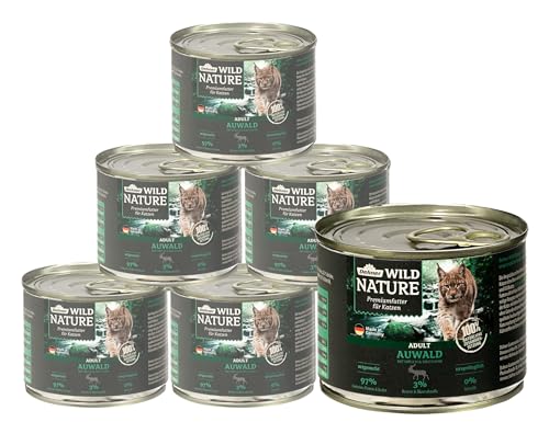Dehner Wild Nature Auwald Adult Nassfutter Hirsch 6x200g getreidefrei
