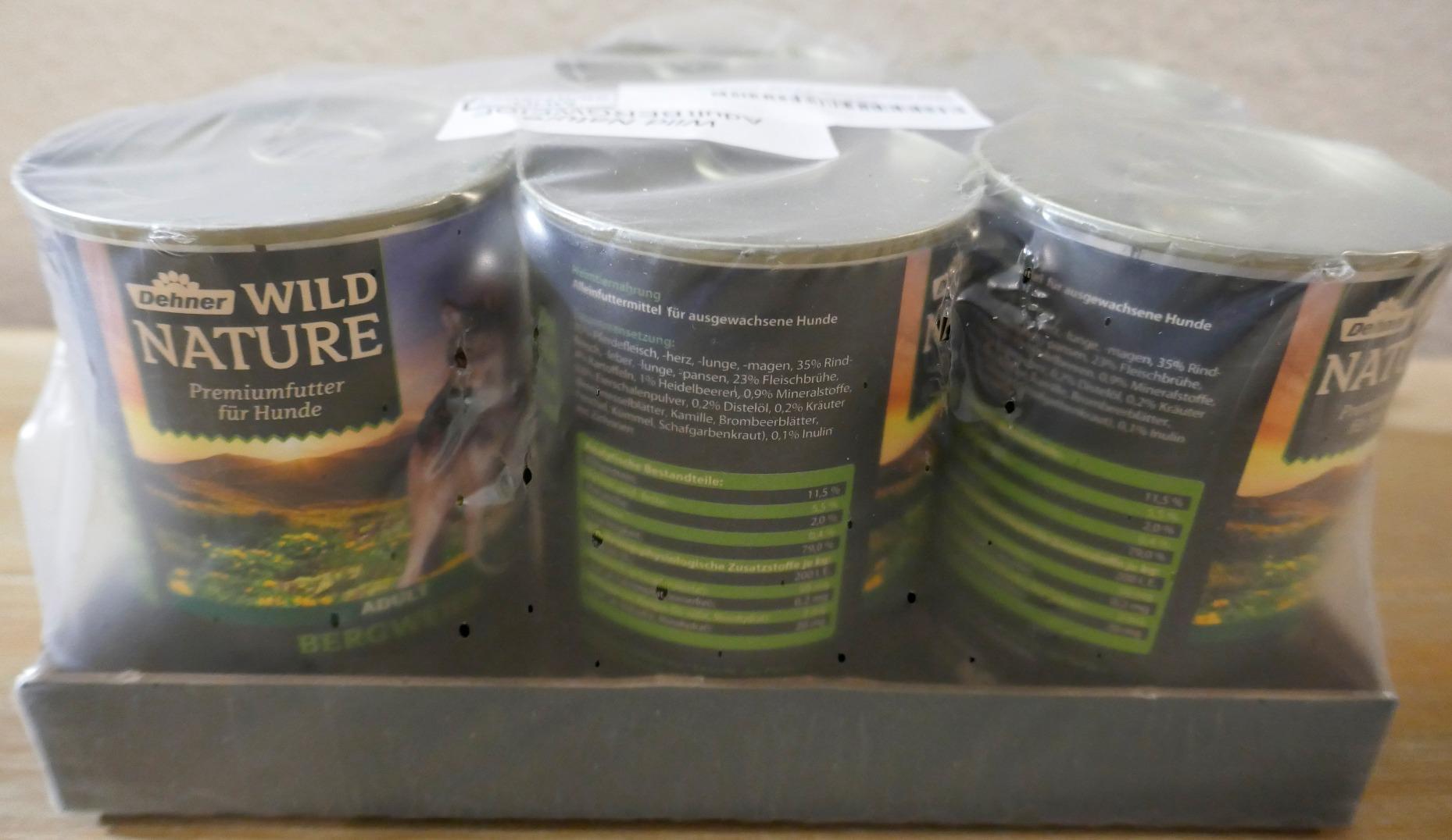 Dehner Wild Nature Bergweide Pferd Hundefutter 6x400g nass