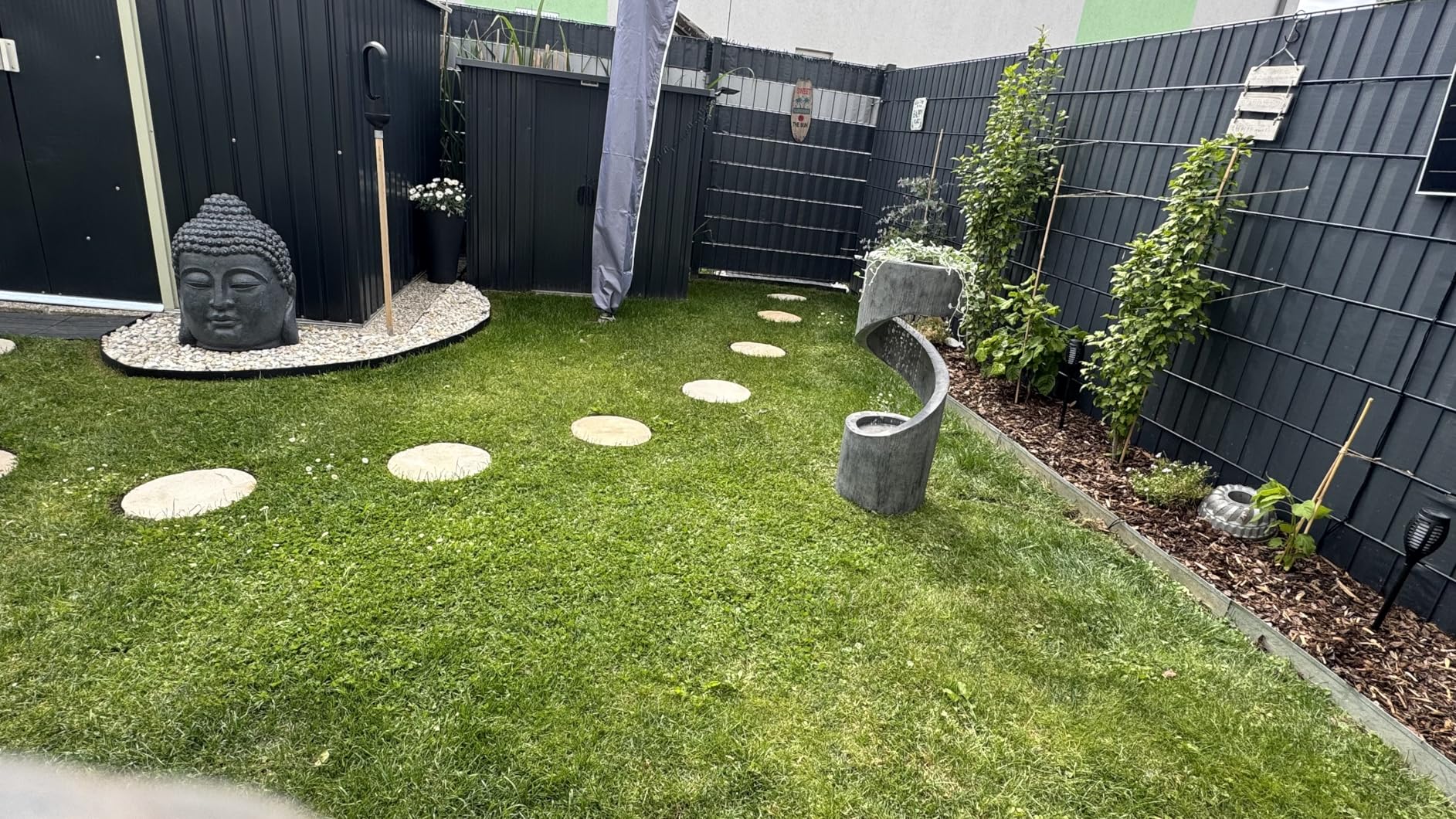 Dehner Premium Lovely Ronda Solarbrunnen grau LED