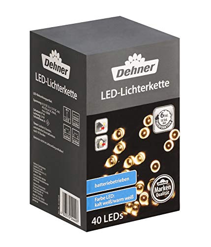 Dehner LED-Lichterkette 390 cm warmweiß Batterie