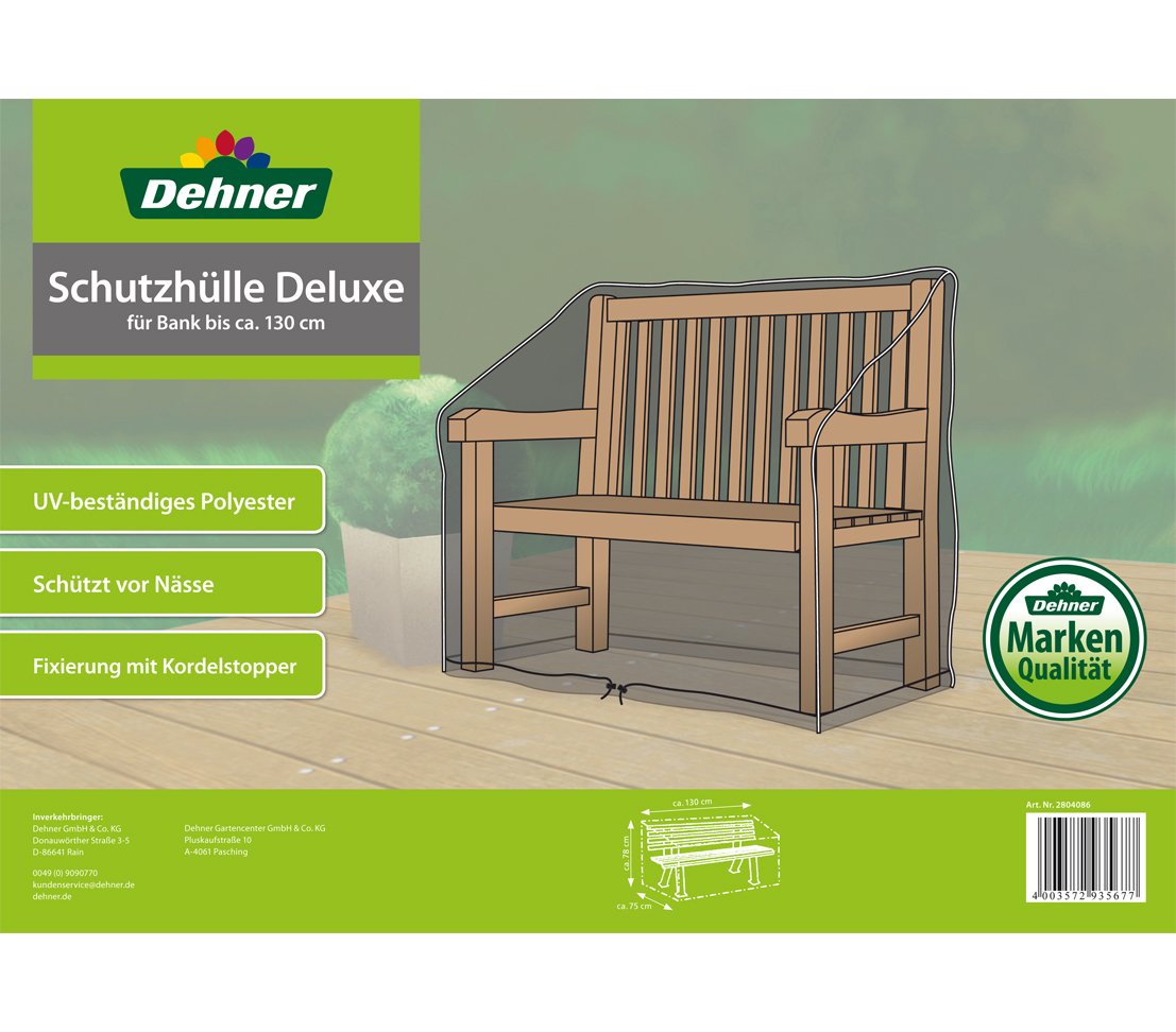 Dehner Deluxe Schutzhülle Gartenbank 130x75x80cm anthrazit